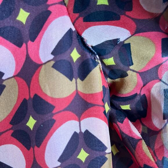 Fossil Silk Print Dress Long Sleeve Shift XS - Picture 11 of 14